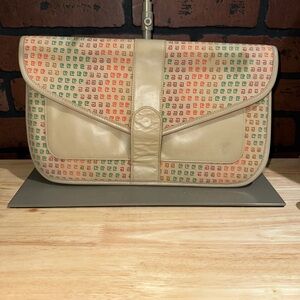 Vintage Pierre Cardin Clutch Bag Signature Logo / Leather